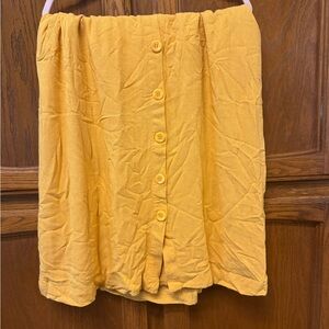 Matty M Mustard Button-Front A-Line Skirt